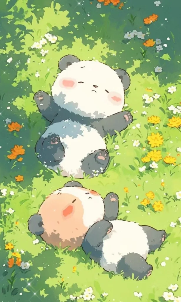 Panda cute cho dien thoai